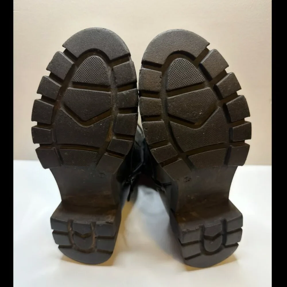 Black Combat - Style Leather Boots - Buckle w/Lace Up - Picture 8 of 8